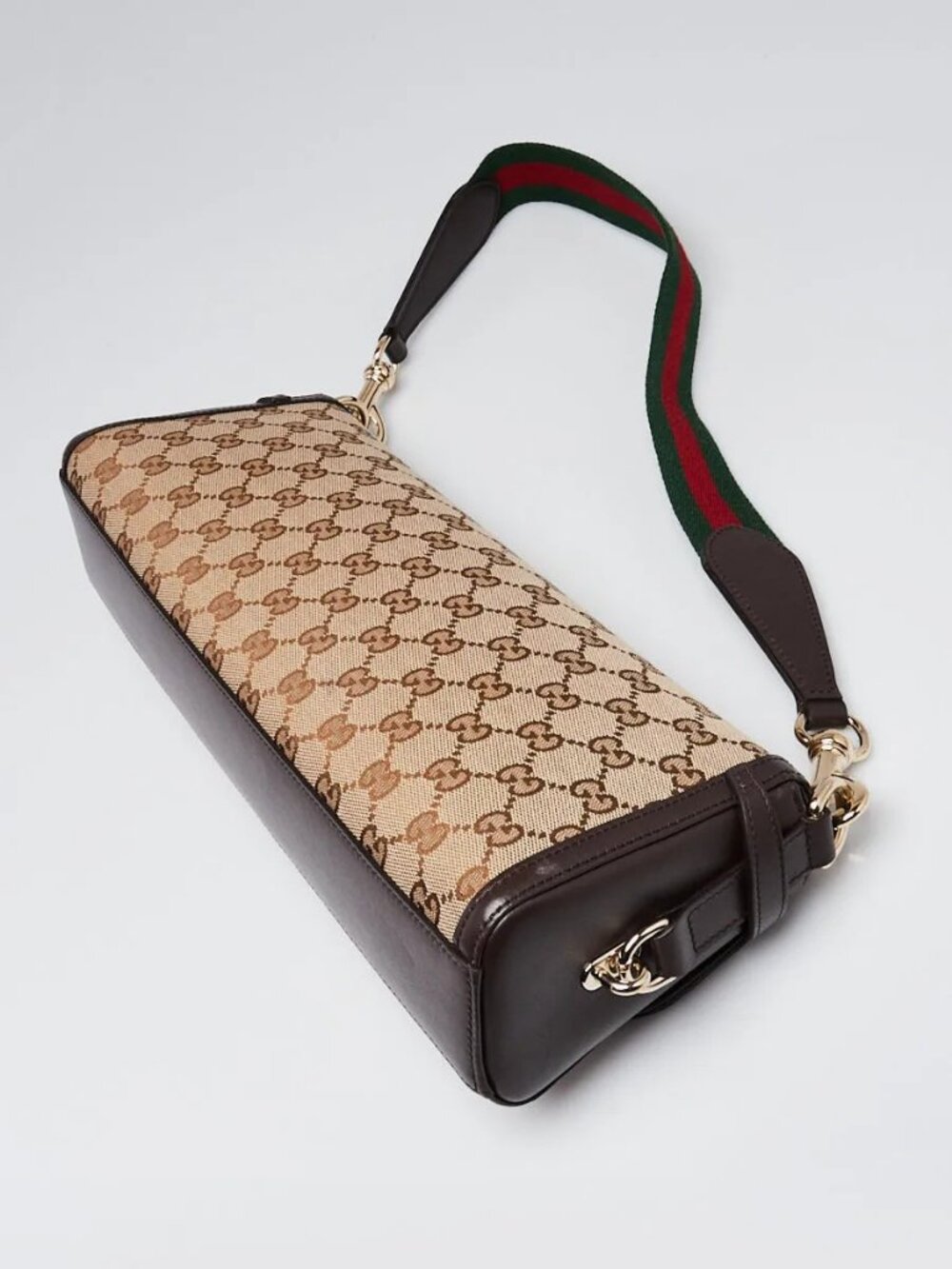 Gucci Beige/Ebony GG Canvas/Leather Medium Luce Shoulder Bag - Picture 3 of 12